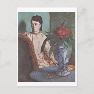 Edgar Degas - Seated Woman w/ Vase 1872 portrait Postcard