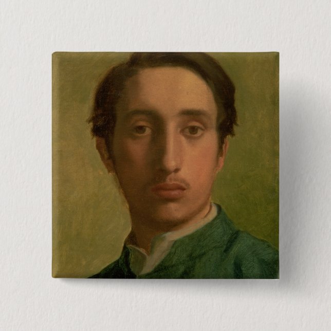 Edgar Degas | Self Portrait 2 Inch Square Button (Front)