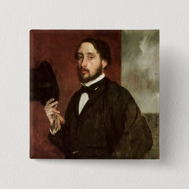 Edgar Degas | Self portrait, c.1862 2 Inch Square Button (Front)