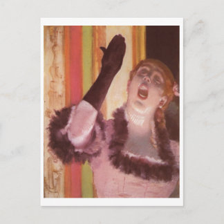 Edgar Degas - Singer with Glove 1878 Woman Flower Postcard
