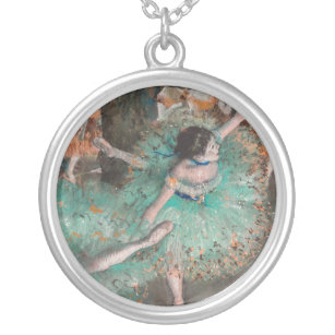 Edgar Degas - Swaying Dancer / Dancer in Green Silver Plated Necklace