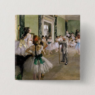 Edgar Degas - The Dance Class 2 Inch Square Button