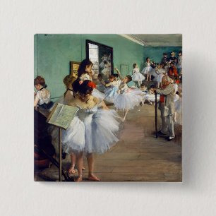 Edgar Degas - The Dance Class 2 Inch Square Button