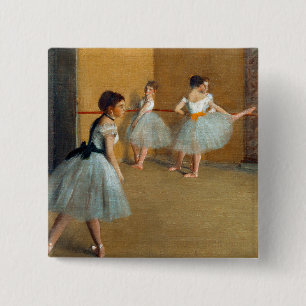 Edgar Degas The Dance Foyer at the Opera 2 Inch Square Button