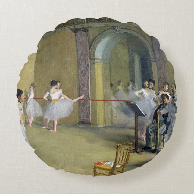 Edgar Degas | The Dance Foyer Round Pillow (Front)