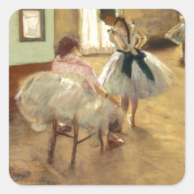 Edgar Degas The Dance Lesson Square Sticker (Front)