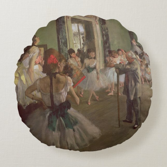 Edgar Degas | The Dancing Class, c.1873-76 Round Pillow (Front)