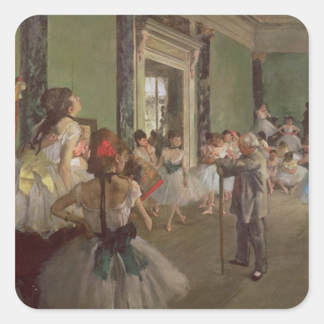 Edgar Degas | The Dancing Class, c.1873-76 Square Sticker (Front)
