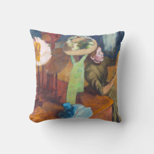 Edgar Degas - The Millinery Shop Throw Pillow