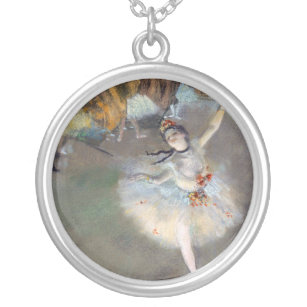 Edgar Degas - The Star / Dancer on the Stage Silver Plated Necklace
