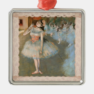 Edgar Degas The Star Dancer with Blush Lace Trim Metal Ornament