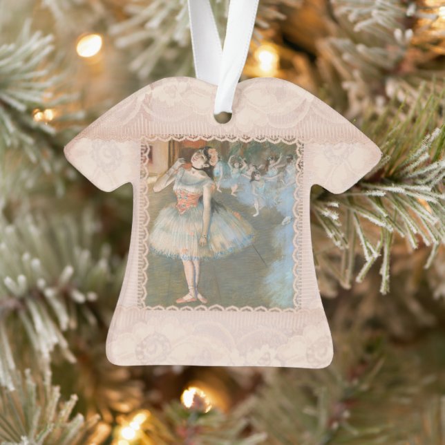 Edgar Degas The Star Dancer with Lace Trim Dress Ornament (Tree)