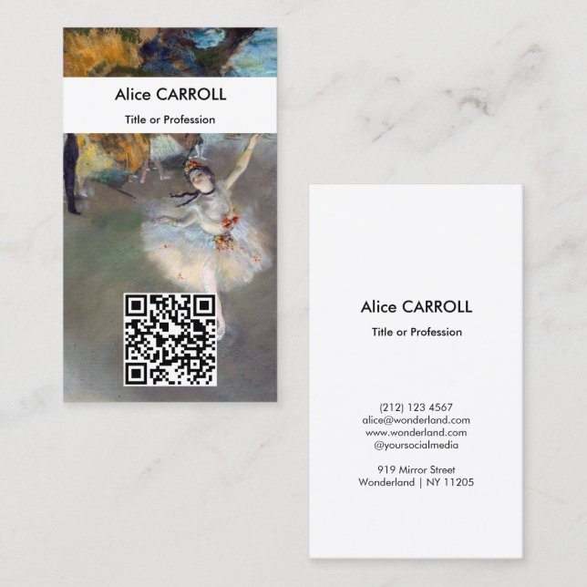 Edgar Degas - The Star - QR Code Business Card (Front/Back)