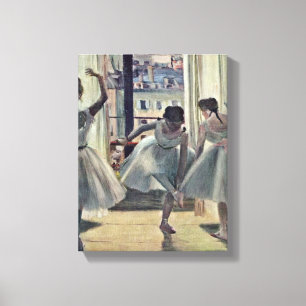 Edgar Degas - Three dancers in a practice room Canvas Print