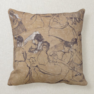 Edgar Degas   Twelve studies of women in costume Throw Pillow