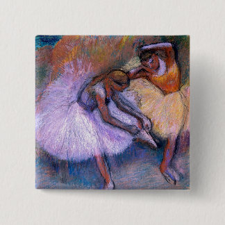 Edgar Degas - Two Dancers 1898 Ballet Pastel dance 2 Inch Square Button