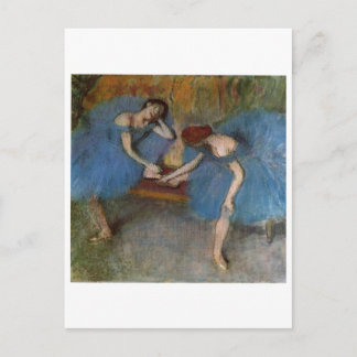 Edgar Degas - Two Dancers Blue Tutu Redhead Dancer Postcard
