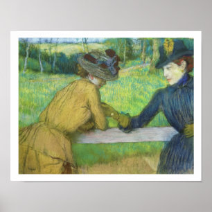 Edgar Degas Two women leaning on a gate Poster