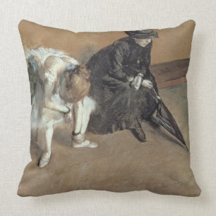 Edgar Degas   Waiting, c.1882 Throw Pillow