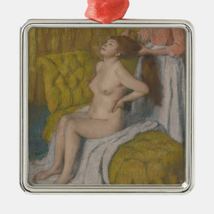 Edgar Degas Woman Having Her Hair Combed Metal Ornament