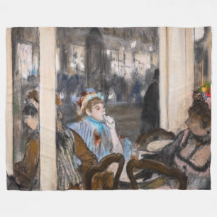 Edgar Degas - Women on a Cafe Terrace in Evening Fleece Blanket