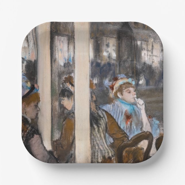 Edgar Degas - Women on a Cafe Terrace in Evening Paper Plate (Front)