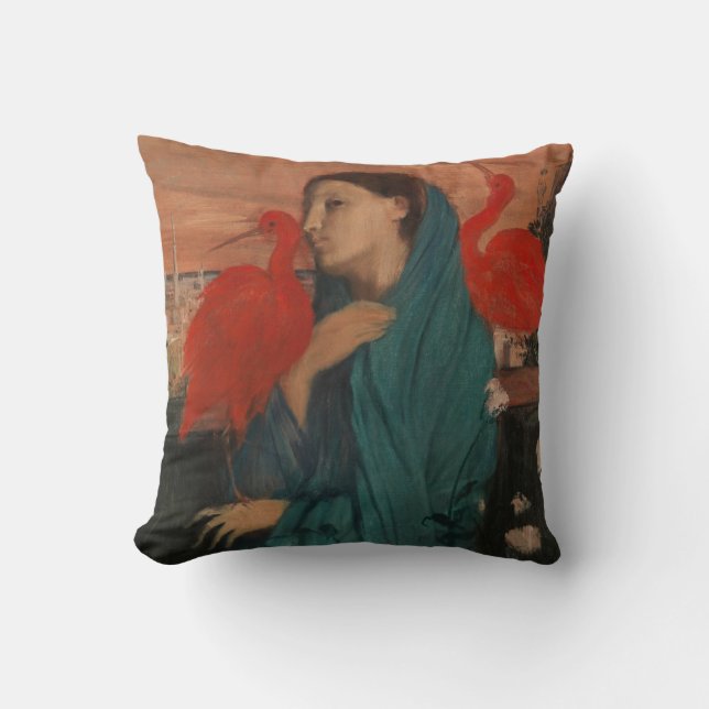Edgar Degas | Young Woman with Ibis Throw Pillow (Front)