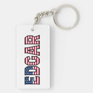 Edgar Name Vorname USA Flagge Anhänger Schlüssel Keychain