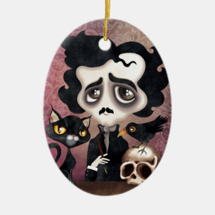 Edgar Poet Ceramic Ornament