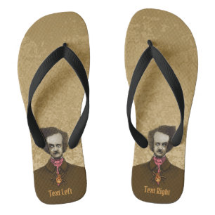 Edgar with Gold Bug Flip Flops