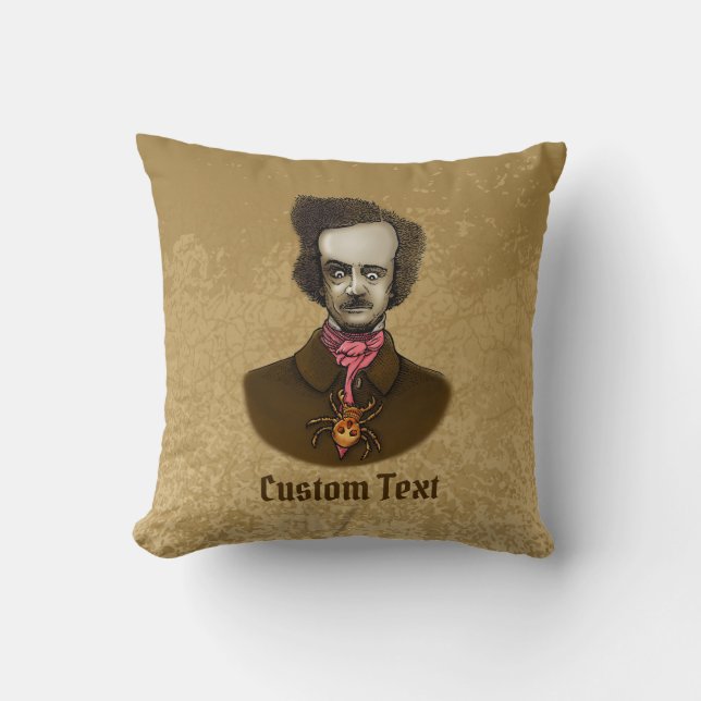 Edgar with Gold Bug Throw Pillow (Front)