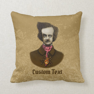 Edgar with Gold Bug Throw Pillow