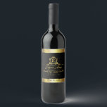 Edgar's 16th black & gold birthday wine wine label<br><div class="desc">Edgar's 16th black & gold birthday wine labels</div>