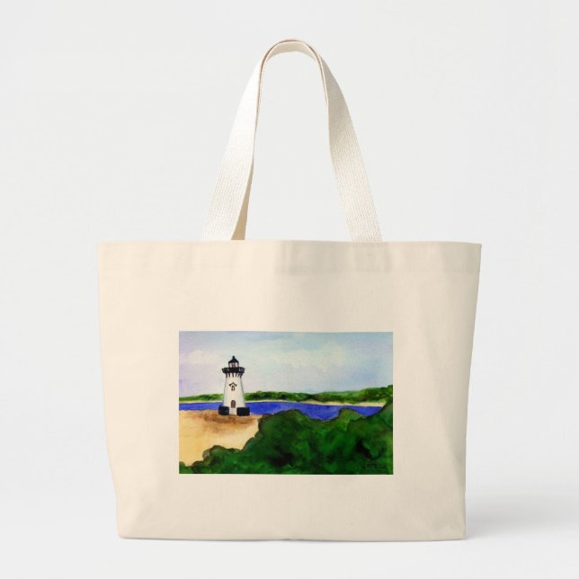 Edgartown Harbour Lighthouse Tote Bag (Front)