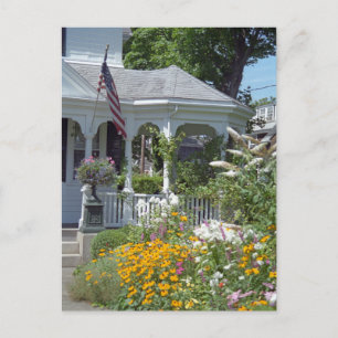 Edgartown Hotel Summer Garden Custom Postcard