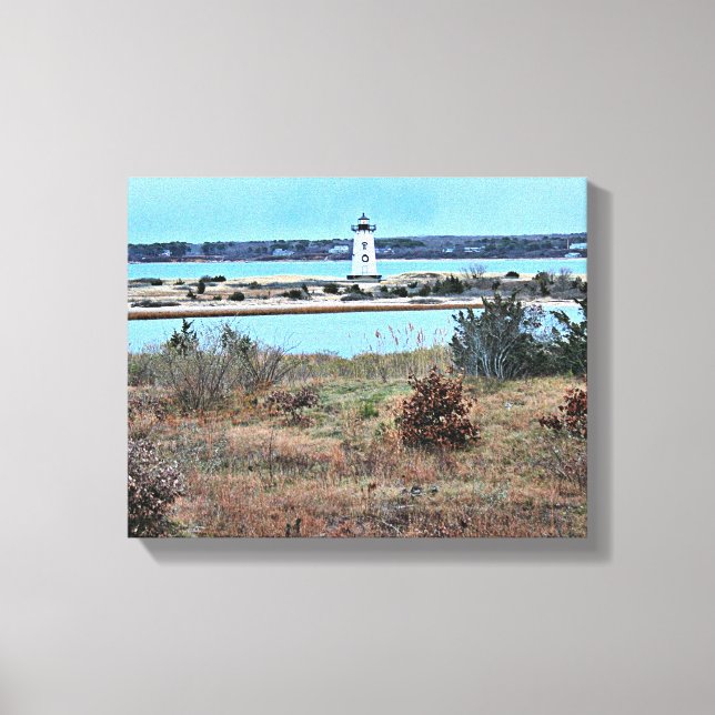 Edgartown Lighthouse, Martha's Vineyard MA Canvas Print (Front)