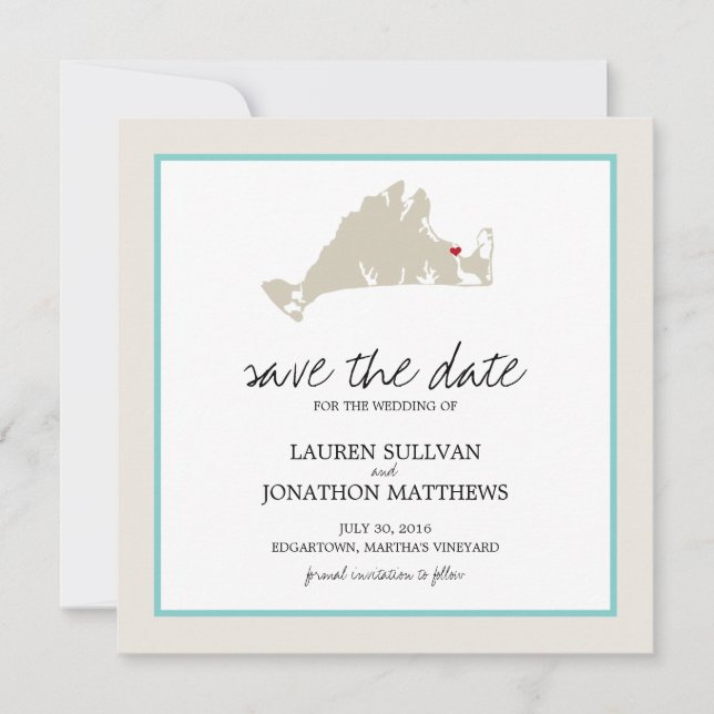 Edgartown Martha's Vineyard Wedding Save the Date (Front)