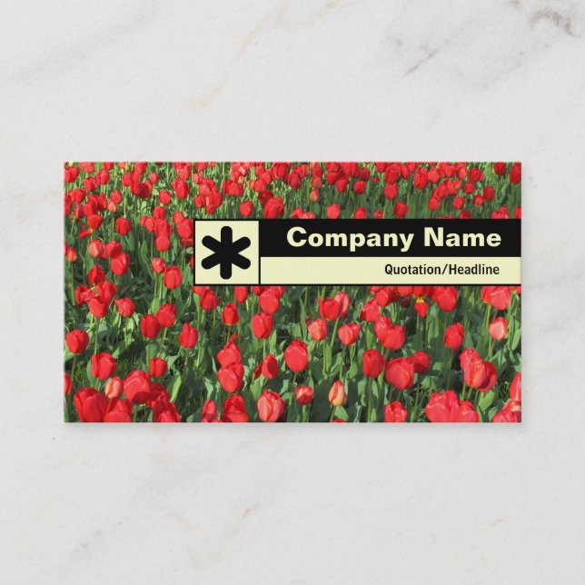 Edge Labelled - Bed of Red Tulips 02 Business Card (Front)