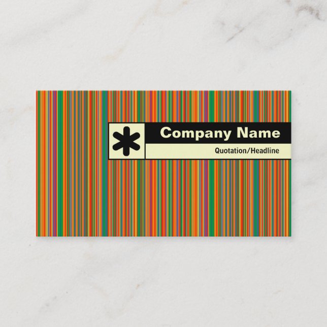 Edge Labelled - Colourful Stripes 02 Business Card (Front)