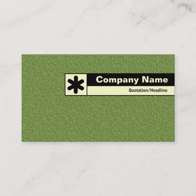 Edge Labelled - Green Embossed Tex Business Card (Front)