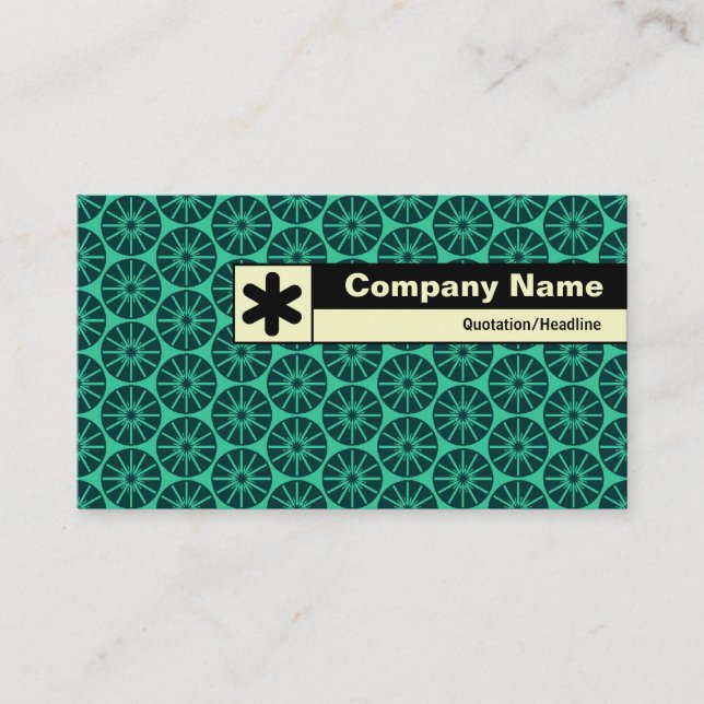 Edge Labelled - Green Star Wheel Business Card (Front)
