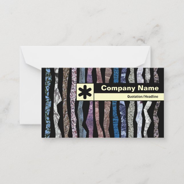 Edge Labelled - Mineral Stripes Note Card (Front)