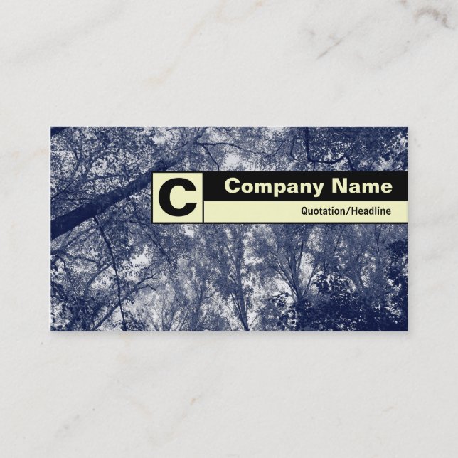 Edge Labelled Monogram - Blue Autumn Business Card (Front)