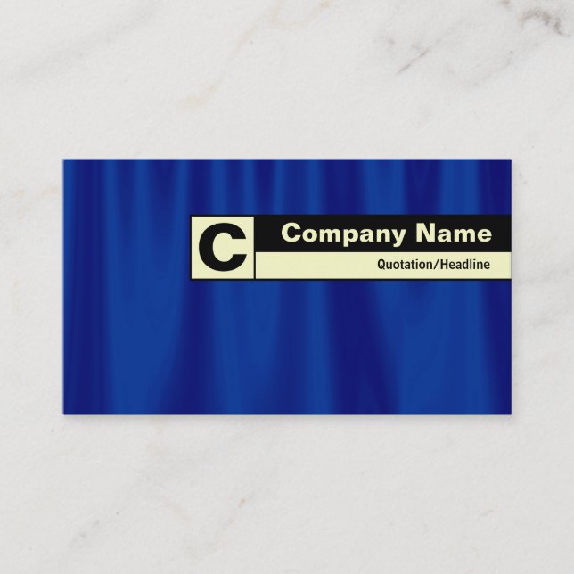 Edge Labelled Monogram - Blue Curtain Business Card (Front)