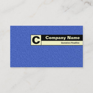 Edge Labelled Monogram - Blue Embossed Tex Business Card