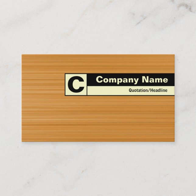 Edge Labelled Monogram - Brushed Ochre Business Card (Front)
