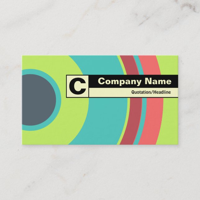 Edge Labelled Monogram - Colourful  Circle 04 Business Card (Front)