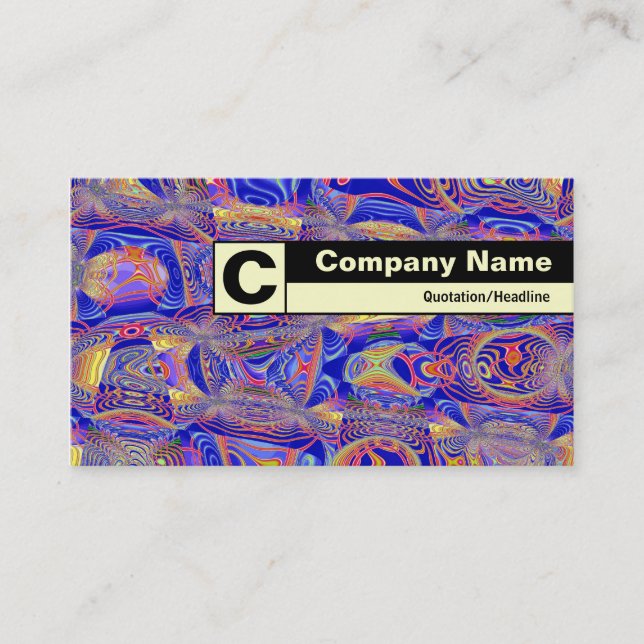 Edge Labelled Monogram - Fractal Abstract 061012a Business Card (Front)