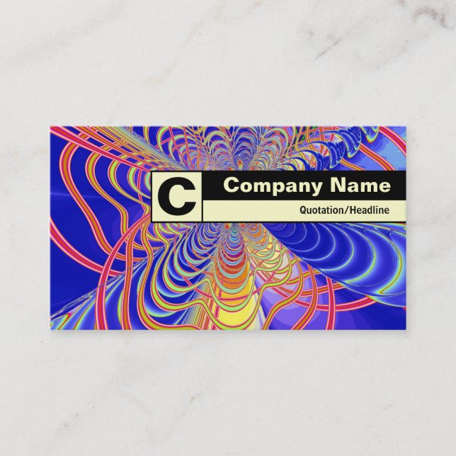 Edge Labelled Monogram - Fractal Abstract 061012d Business Card (Front)