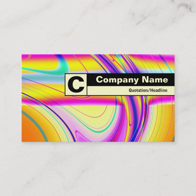 Edge Labelled Monogram - Fractal Abstract 061012f Business Card (Front)